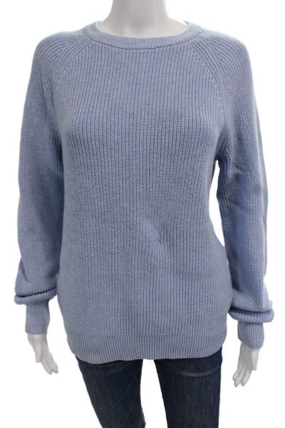 J Crew Unisex Light Blue Cotton Crewneck Pullover Sweater Long Sleeve Size S