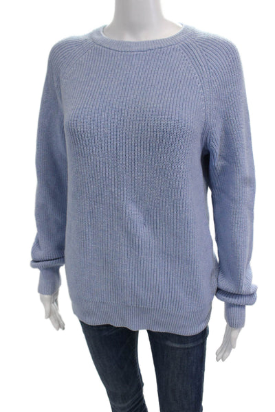 J Crew Unisex Light Blue Cotton Crewneck Pullover Sweater Long Sleeve Size S