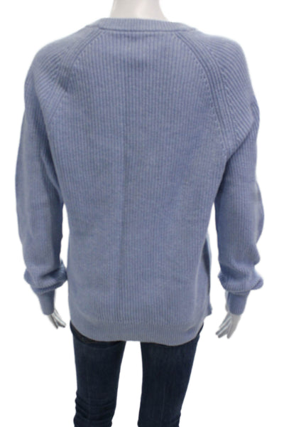 J Crew Unisex Light Blue Cotton Crewneck Pullover Sweater Long Sleeve Size S