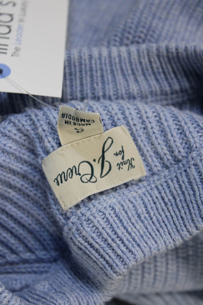 J Crew Unisex Light Blue Cotton Crewneck Pullover Sweater Long Sleeve Size S