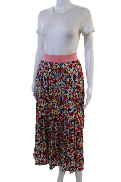 Love Moschino Womens Peasant Maxi Skirt Floral Blue Size 2