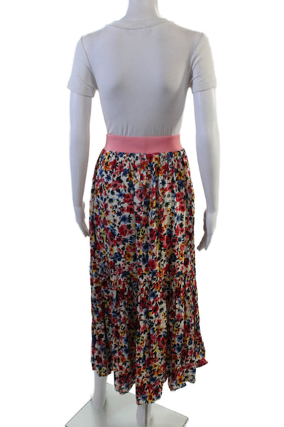 Love Moschino Womens Peasant Maxi Skirt Floral Blue Size 2