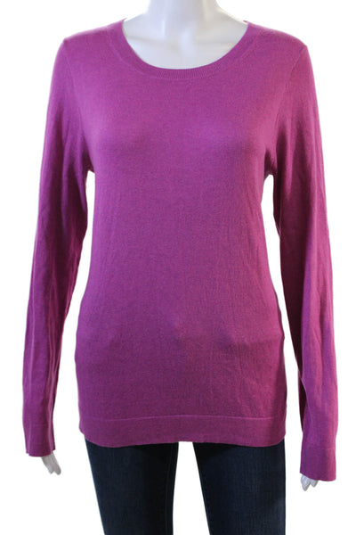 J Crew Unisex Purple 100% Cotton Crew Neck Pullover Sweater Long Sleeve Size M