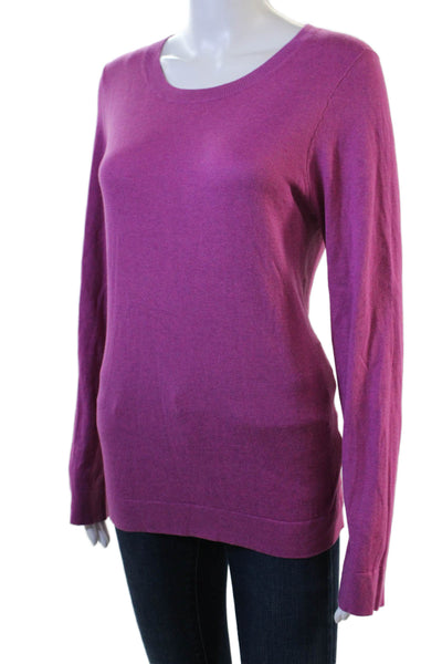 J Crew Unisex Purple 100% Cotton Crew Neck Pullover Sweater Long Sleeve Size M