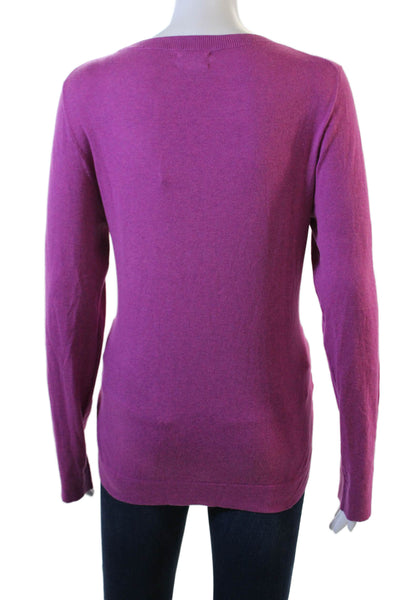 J Crew Unisex Purple 100% Cotton Crew Neck Pullover Sweater Long Sleeve Size M