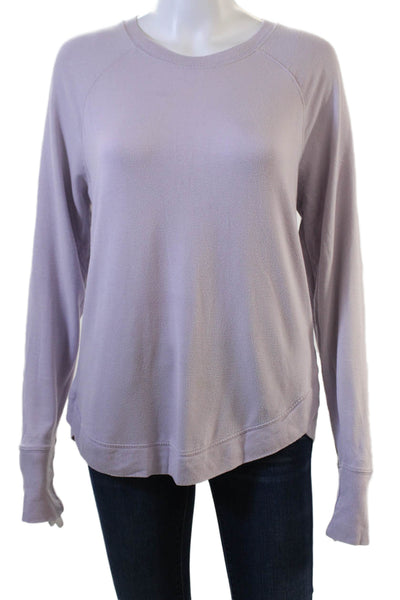 Athleta Womens Basic Crew Neck Purple Modal Long Sleeve Sweater Size S