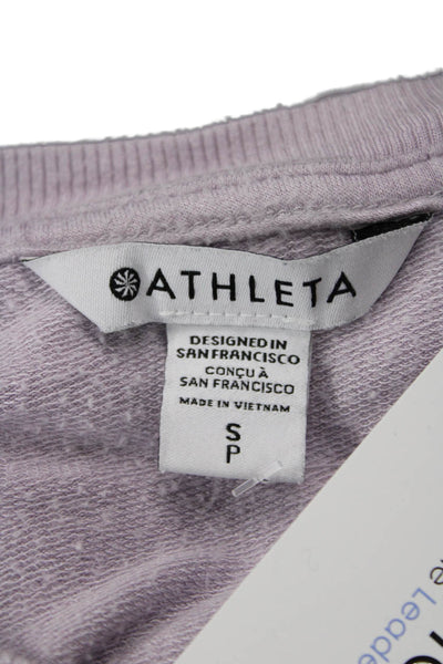 Athleta Womens Basic Crew Neck Purple Modal Long Sleeve Sweater Size S