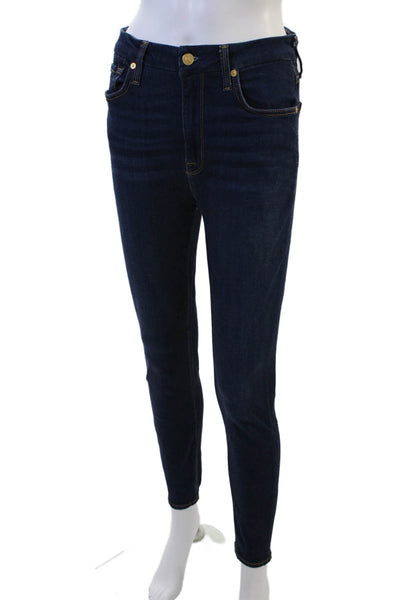 7 For All Mankind Women Skinny Ankle Jeans Dark Blue Size 28