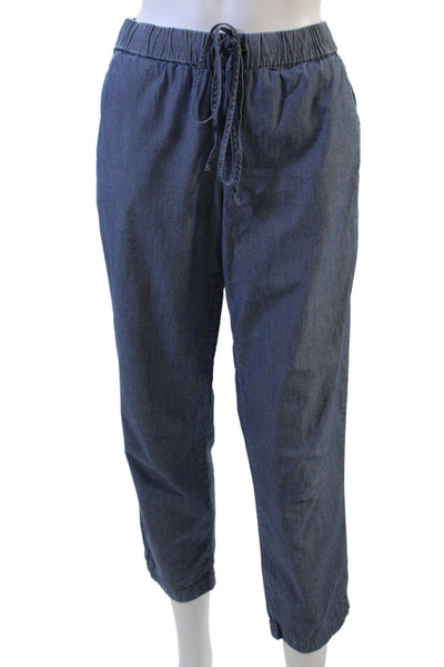 J Crew Women Ankle Cropped Dark Blue Cotton Drawstring Pants Size XS