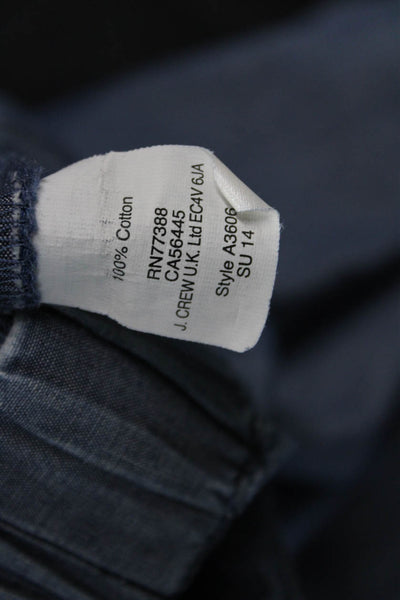 J Crew Women Ankle Cropped Dark Blue Cotton Drawstring Pants Size XS