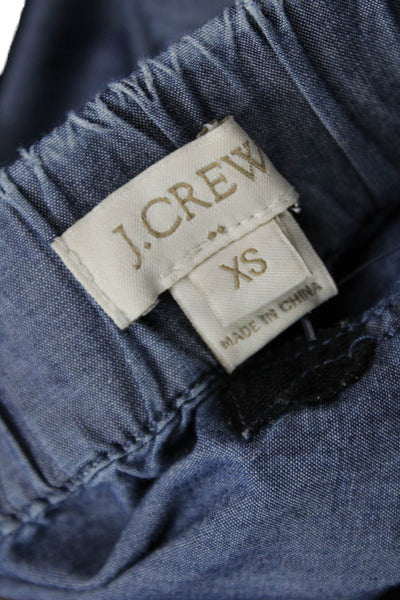 J Crew Women Ankle Cropped Dark Blue Cotton Drawstring Pants Size XS