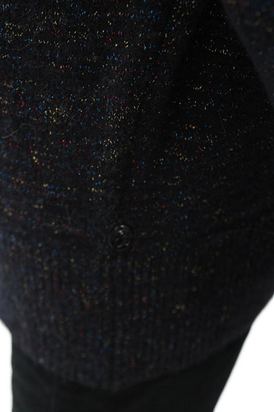 Scotch & Soda Unisex Pullover Mock Neck Black Long Sleeve Button Size S
