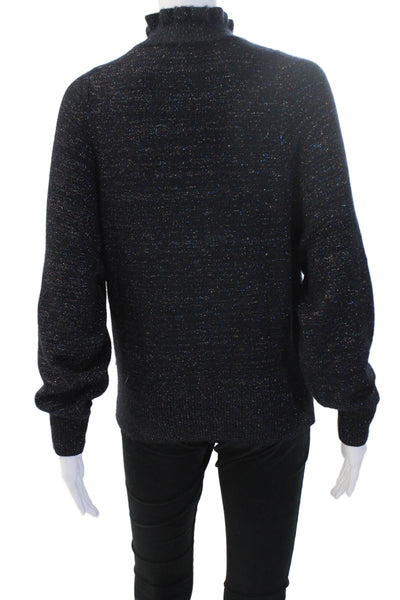 Scotch & Soda Unisex Pullover Mock Neck Black Long Sleeve Button Size S