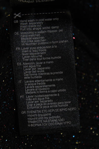 Scotch & Soda Unisex Pullover Mock Neck Black Long Sleeve Button Size S