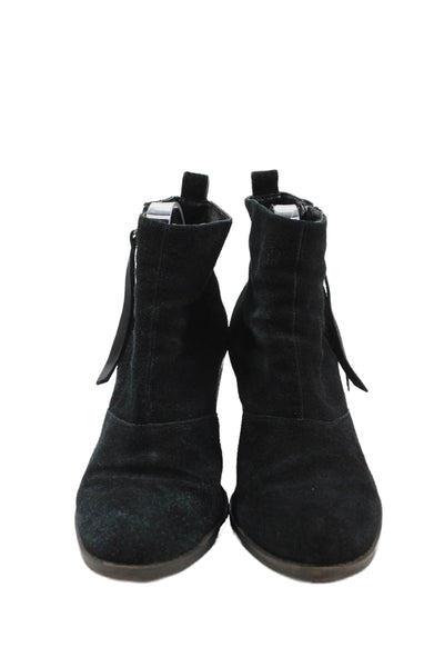 DV Dolce Vita Womens Suede Side Zip Ankle Boots Heels Black Size 8