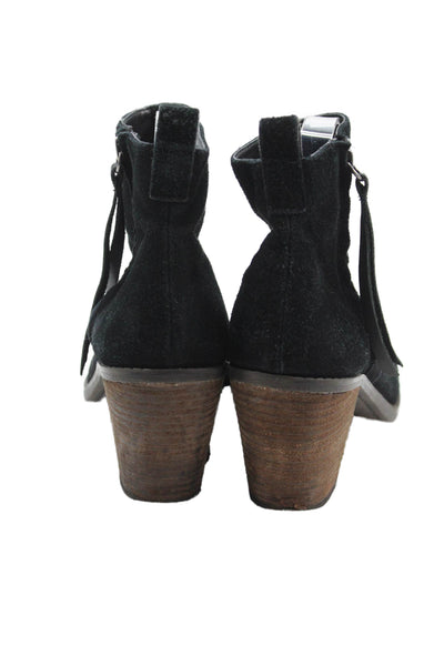 DV Dolce Vita Womens Suede Side Zip Ankle Boots Heels Black Size 8