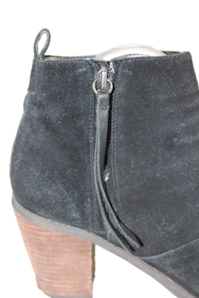 DV Dolce Vita Womens Suede Side Zip Ankle Boots Heels Black Size 8