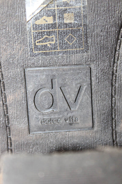 DV Dolce Vita Womens Suede Side Zip Ankle Boots Heels Black Size 8