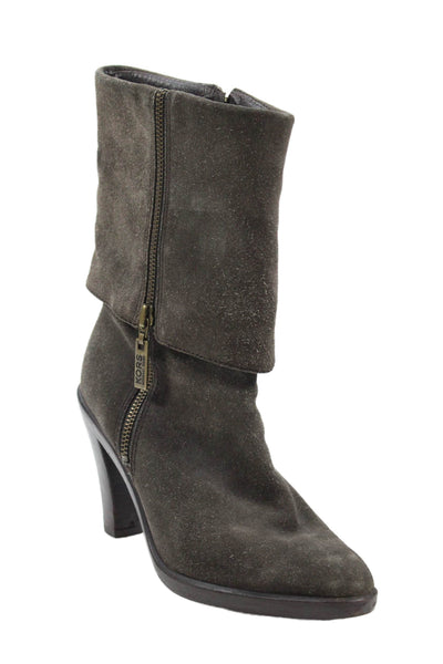 Michael Michael Kors Womens Suede Pointed Toe Mid-Calf Boots Brown Size 8M