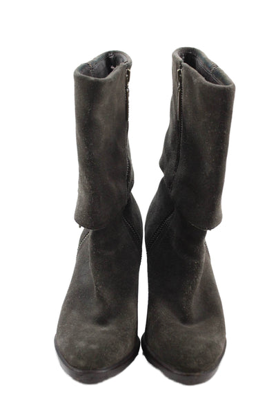 Michael Michael Kors Womens Suede Pointed Toe Mid-Calf Boots Brown Size 8M