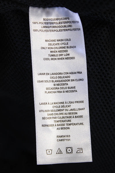 Calvin Klein Women Windbreaker Raincoat Black Drawstring High Neck Size S