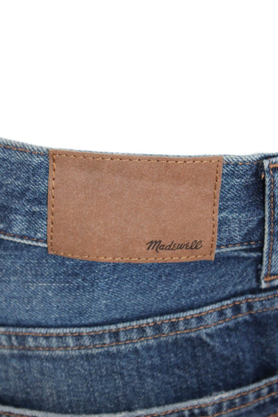 Madewell, Women, Cropped Straight Jeans Dark Blue Mid-Rise Button Size 27