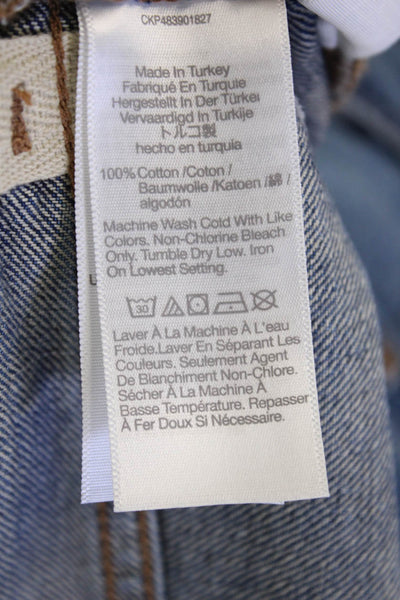 Madewell, Women, Cropped Straight Jeans Dark Blue Mid-Rise Button Size 27