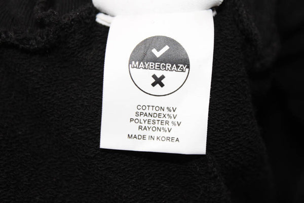 Maybe Crazy Girls Cotton Graphic Print Straight Leg Sweatpants Black Size XS