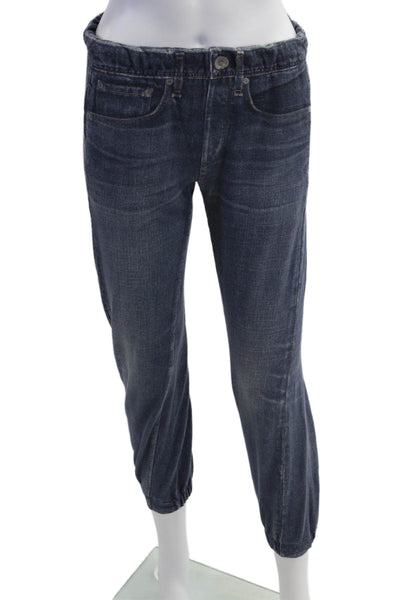 Rag & Bone Women Cropped Ankle Maternity Jeans Dark Blue Size 2XS