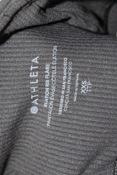 Athleta, Womens Black Nylon Leggings Solid Hook & Eye Fall Size 2XS