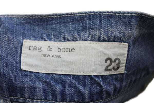Rag & Bone Women Wide-Leg Jeans High Waist Blue Button Size 23