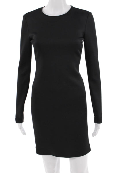 Clover Canyon Womens Bodycon Sheath Dress Black Long Sleeve Round Neck Size S