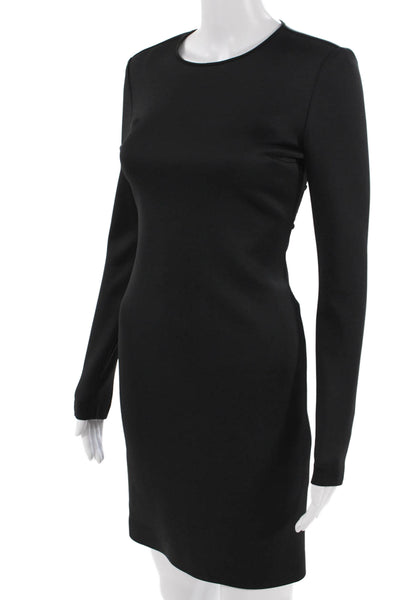 Clover Canyon Womens Bodycon Sheath Dress Black Long Sleeve Round Neck Size S