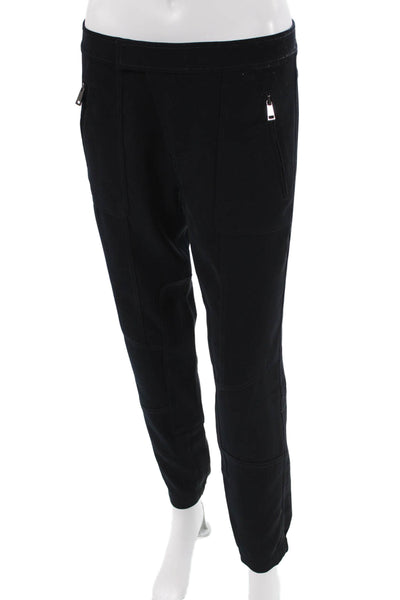 Vince Women Black Jogger Sweatpants Polyester Zip Inseam 28 Size 2