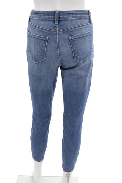 L'Agence Women Ankle Skinny Jeans Blue Mid Rise Button Size 26