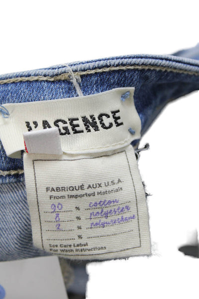 L'Agence Women Ankle Skinny Jeans Blue Mid Rise Button Size 26