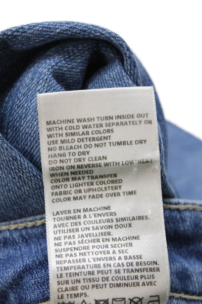 L'Agence Women Ankle Skinny Jeans Blue Mid Rise Button Size 26