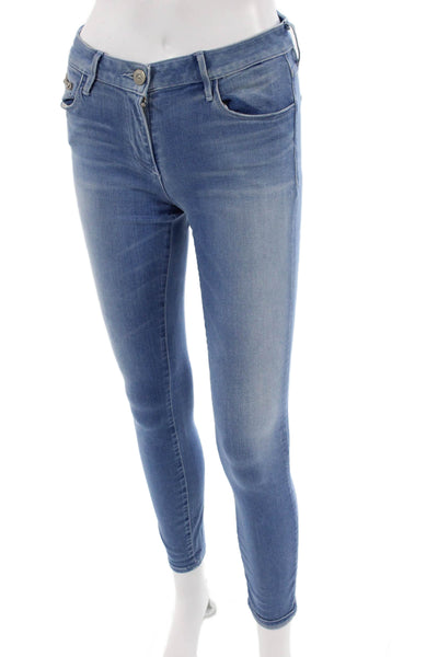 3x1 Womens Ankle Skinny Jeans Light Blue Low Rise Size 26