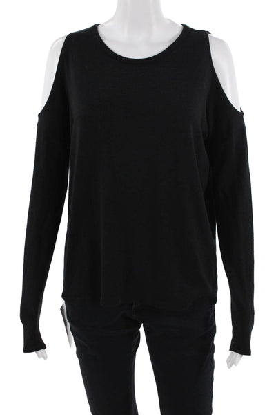 Rag & Bone Jean Women Black Long Sleeve Round Neck Polyester Blend Top Size XS