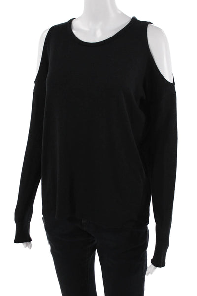 Rag & Bone Jean Women Black Long Sleeve Round Neck Polyester Blend Top Size XS
