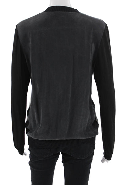 Artelier Nicole Miller Unisex Black Cotton Pullover Sweater Crewneck Size S