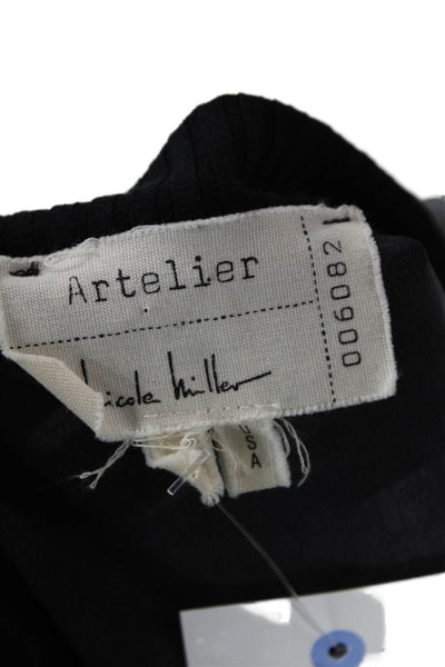 Artelier Nicole Miller Unisex Black Cotton Pullover Sweater Crewneck Size S