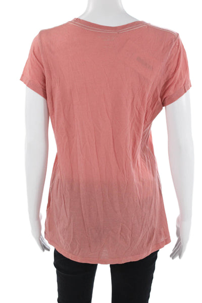 Calypso Saint Barth Women Basic Pink Cotton Tee Crew Short Sleeve Size S