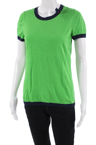 Lilly Pulitzer Women Ringer T-Shirt Green Short Sleeve Size L