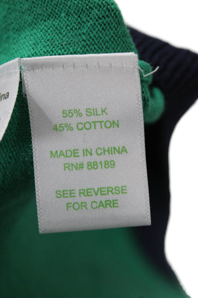 Lilly Pulitzer Women Cardigan VNeck Button Silk-Cotton Long Sleeve Green Size XL