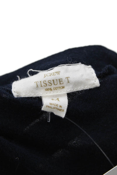 J Crew Womens V-Neck Short Sleeve Jersey T-Shirt Dark Blue Size M
