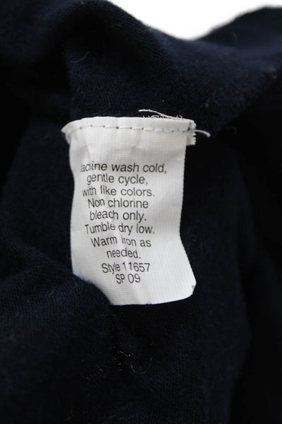 J Crew Womens V-Neck Short Sleeve Jersey T-Shirt Dark Blue Size M