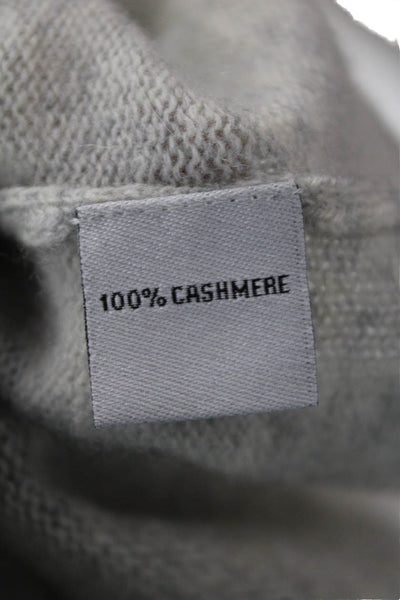 Hannah Rose Women Gray Cashmere Pullover Crew Neck Graphic Size L