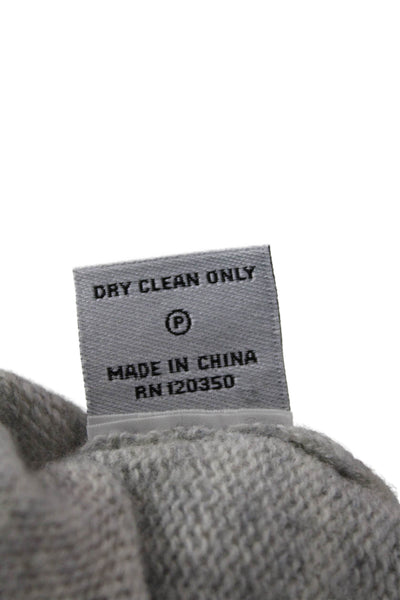 Hannah Rose Women Gray Cashmere Pullover Crew Neck Graphic Size L