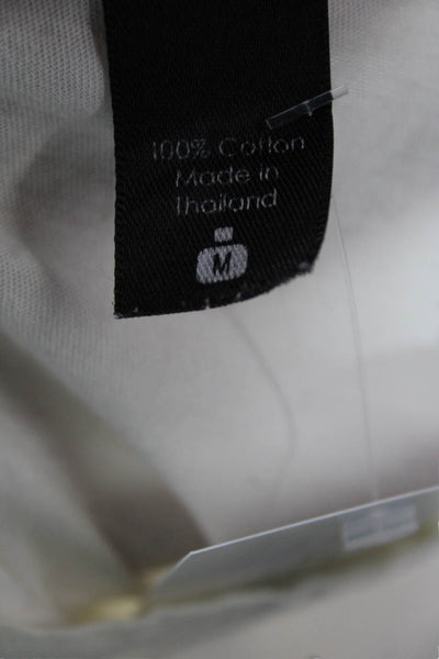Nicole Miller Womens Basic White Cotton Crew Neck Long Sleeve T-Shirt Size M